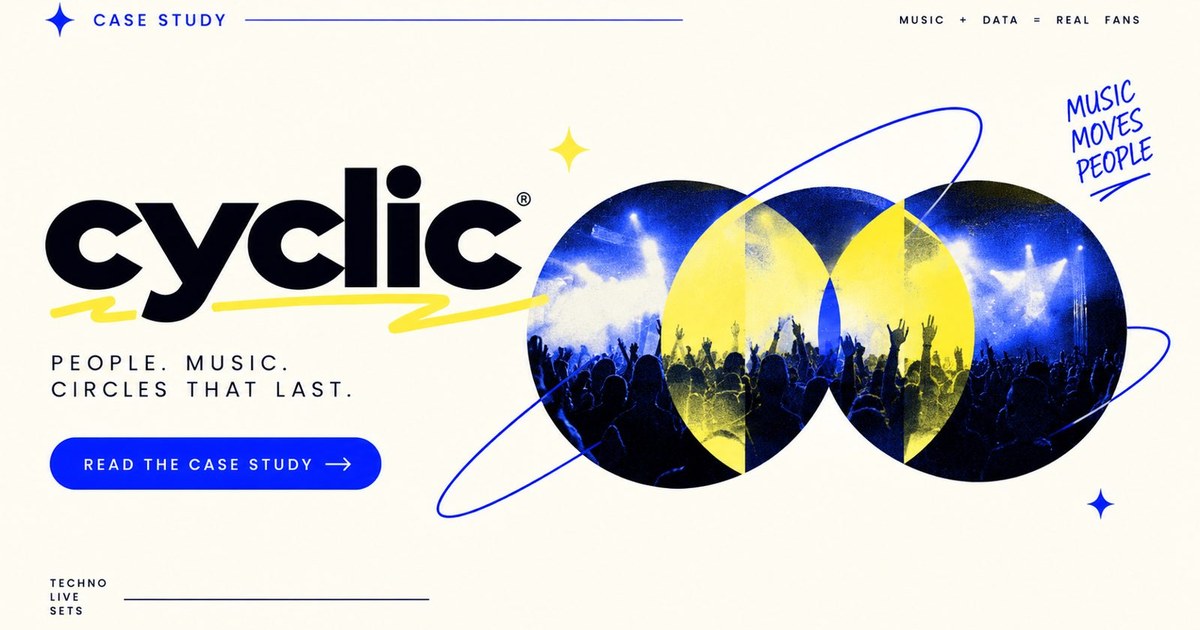 Cyclic case study cover with a concert crowd